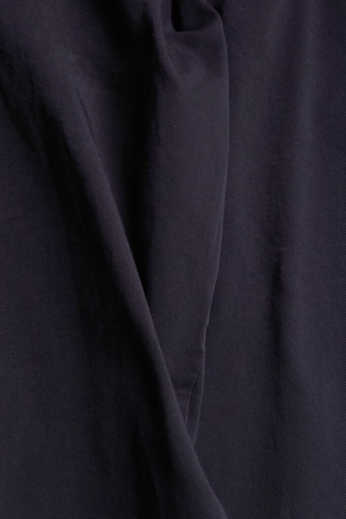 Chinos with a tie-around belt made of pima cotton, NAVY, detail image number 1