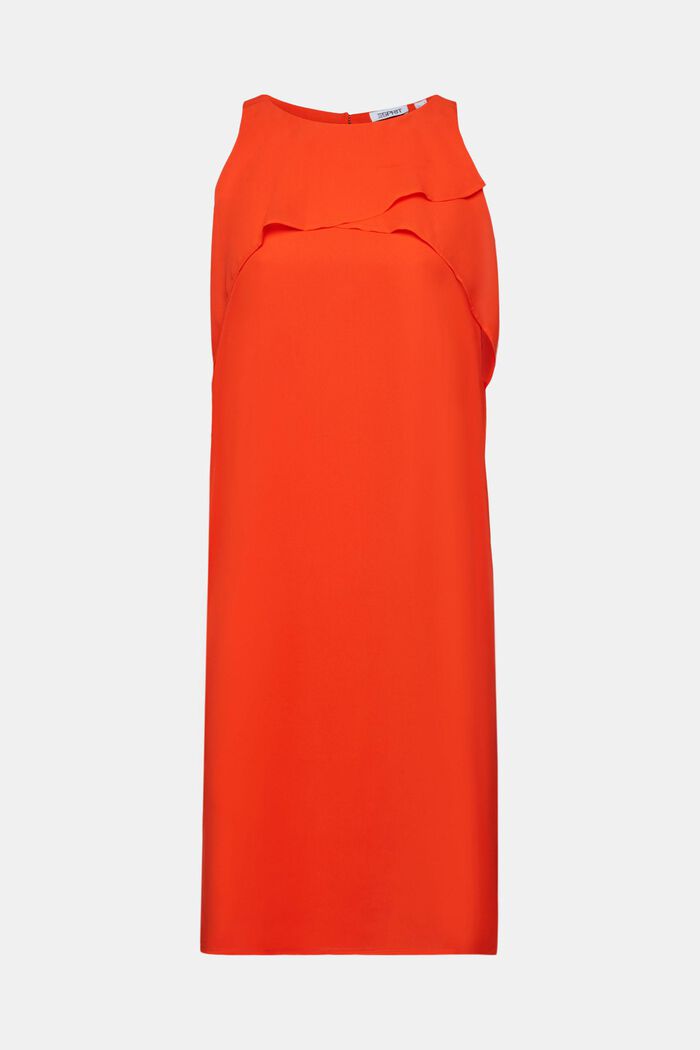 Sleeveless Crêpe Chiffon Mini Dress, BRIGHT ORANGE, detail image number 7
