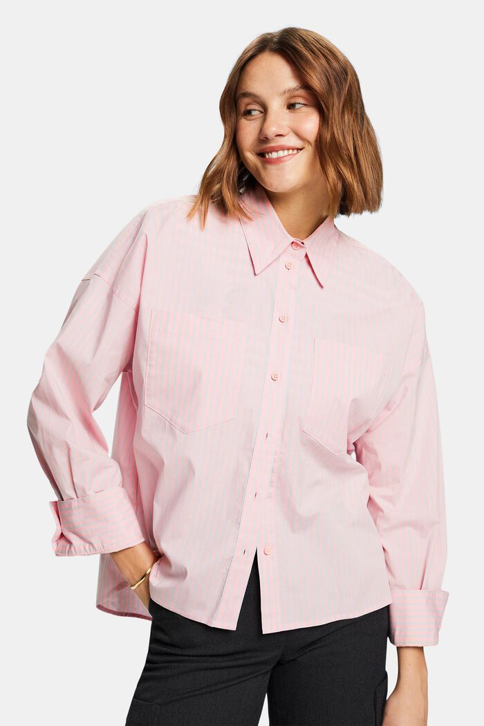 Striped Button-Down Shirt, PINK/LIGHT BLUE, detail image number 3