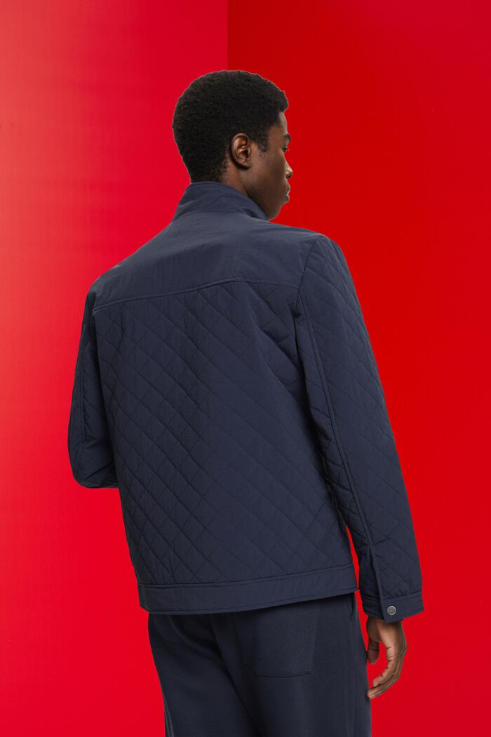 Biker-style quilted jacket, NAVY, detail image number 3