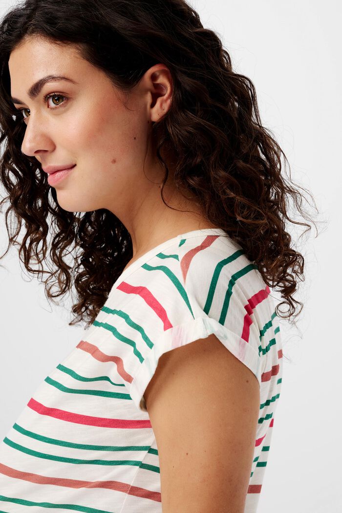 Striped Maternity T-Shirt, OFF WHITE, detail image number 1