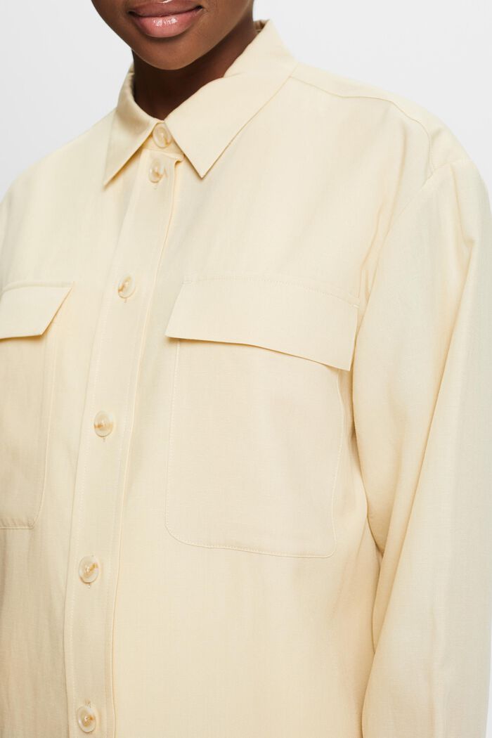 Oversized Button-Up Shirt, SAND, detail image number 3