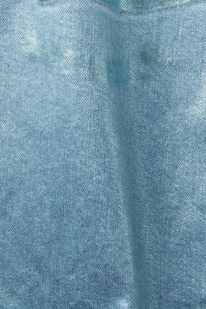 Metallic Mini Denim Skirt, DENIM/PISTACHIO GREEN, detail image number 6