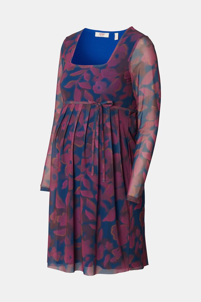 MATERNITY Print Mesh Mini Dress, DARK OLD PINK, detail image number 3