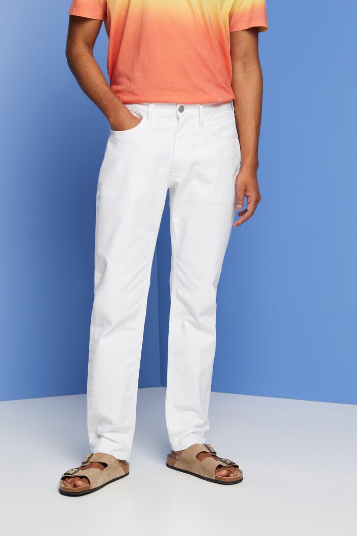White stretch jeans, WHITE, detail image number 0