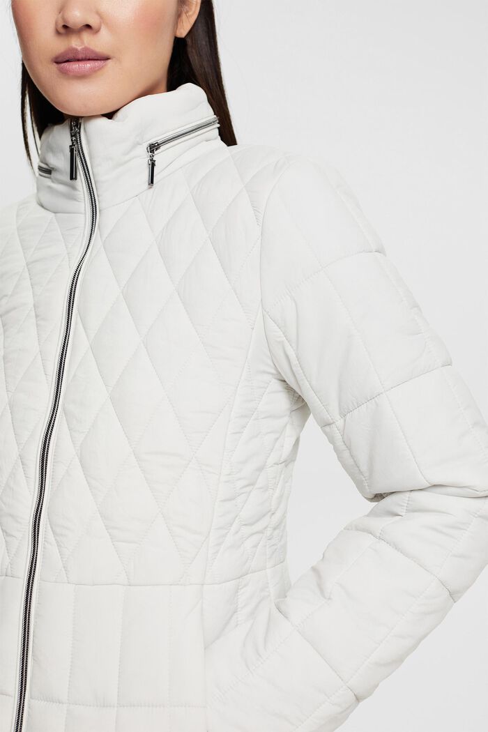 Quilted jacket with concealed hood, PASTEL GREY, detail image number 2