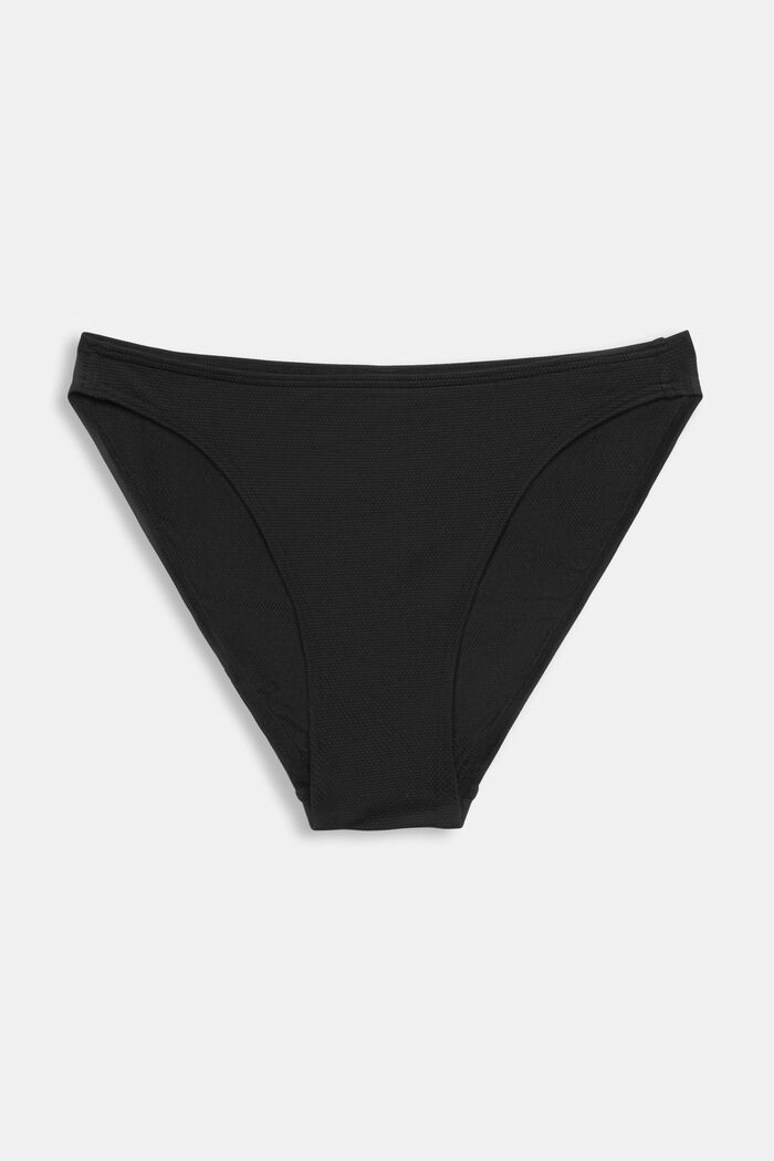 Textured high leg bikini bottoms, BLACK, detail image number 3