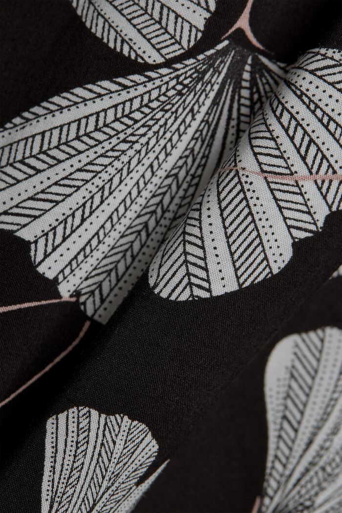 Pyjamas with a gingko print, LENZING™ ECOVERO™, BLACK, detail image number 4