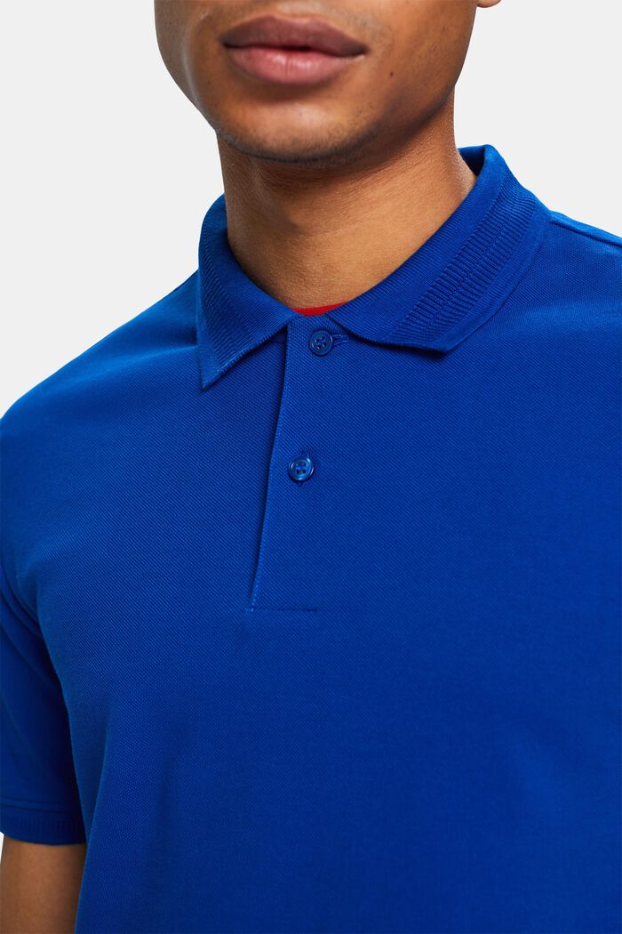 Pima Cotton Piqué Polo Shirt, BRIGHT BLUE, detail image number 3