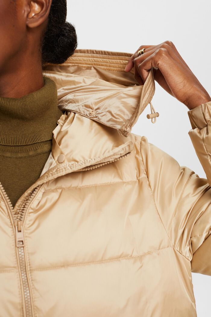 Puffer Coat With Detachable Hood, SAND, detail image number 1