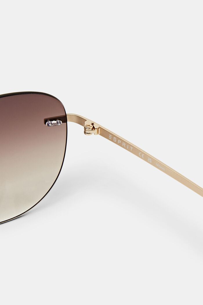 Rimless frame sunglasses, BROWN, detail image number 3