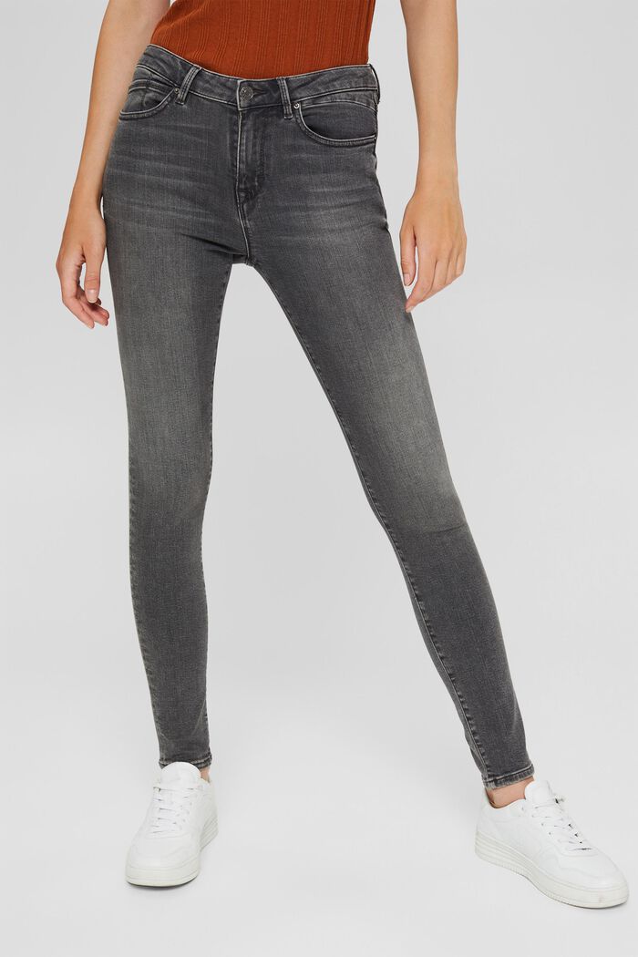 Stretch jeans containing organic cotton, GREY MEDIUM WASHED, detail image number 0