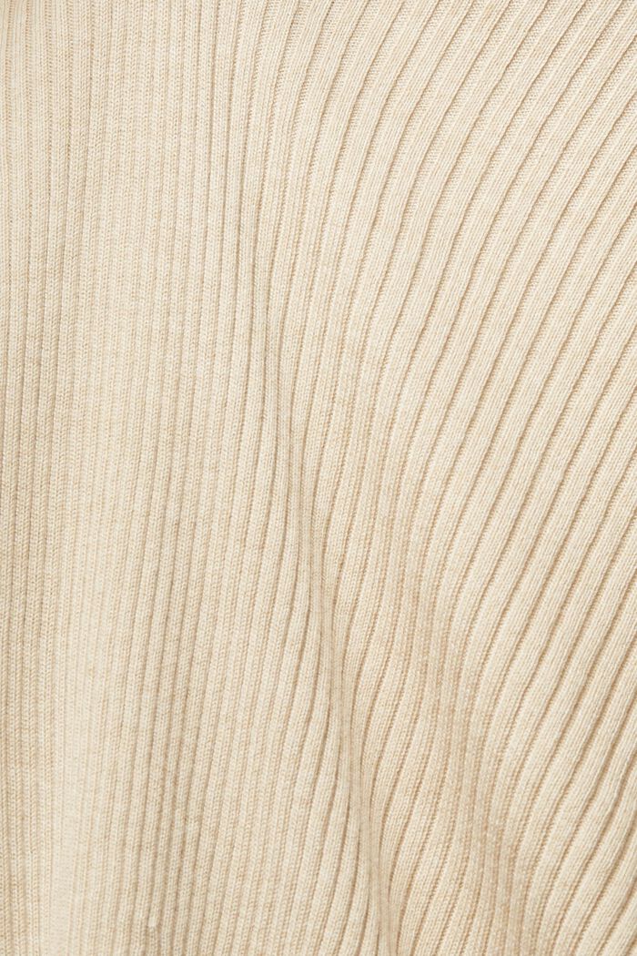 Recycled: open-front ribbed cardigan, SAND, detail image number 5