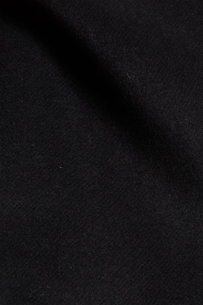 Made of blended wool: Coat with a stand-up collar, BLACK, detail image number 4