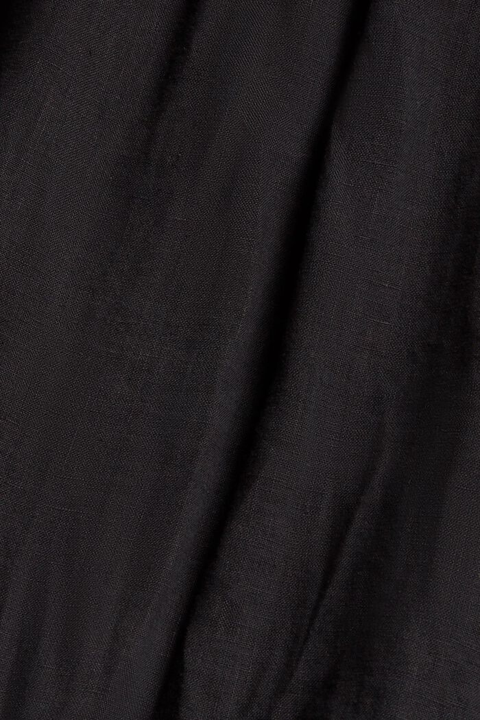 Top made of 100% linen, BLACK, detail image number 4