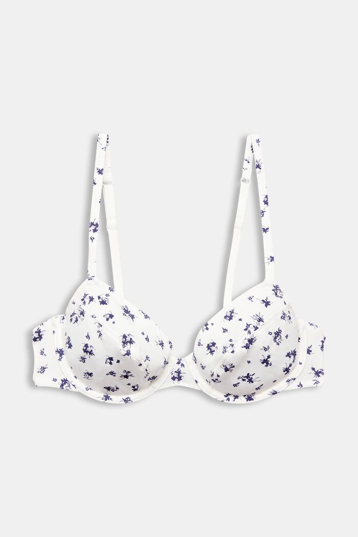 Underwired Printed Microfiber Bra, OFF WHITE, detail image number 4