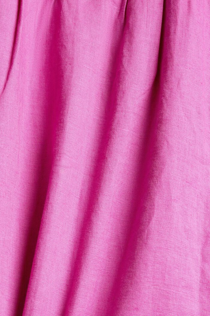 Blouse in blended linen, PINK FUCHSIA, detail image number 4