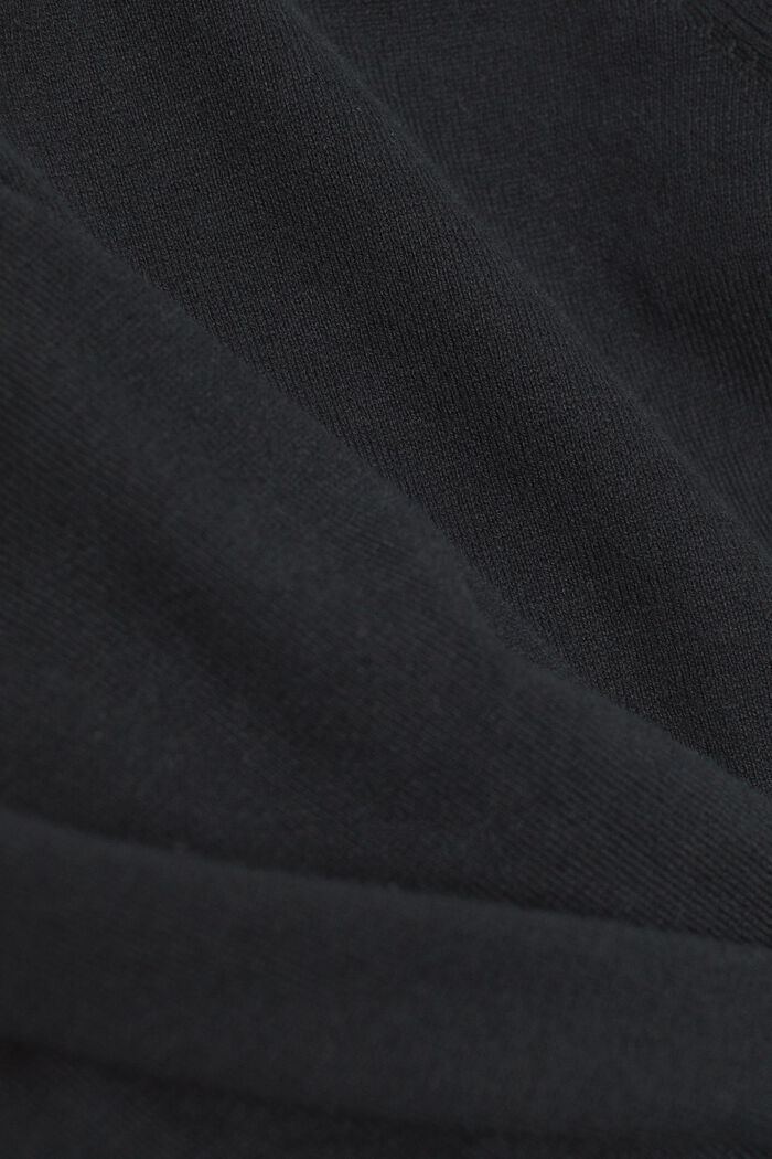 Short-sleeved knit sweater, BLACK, detail image number 6