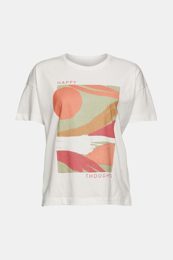 T-shirt with an abstract print and lettering, OFF WHITE, overview
