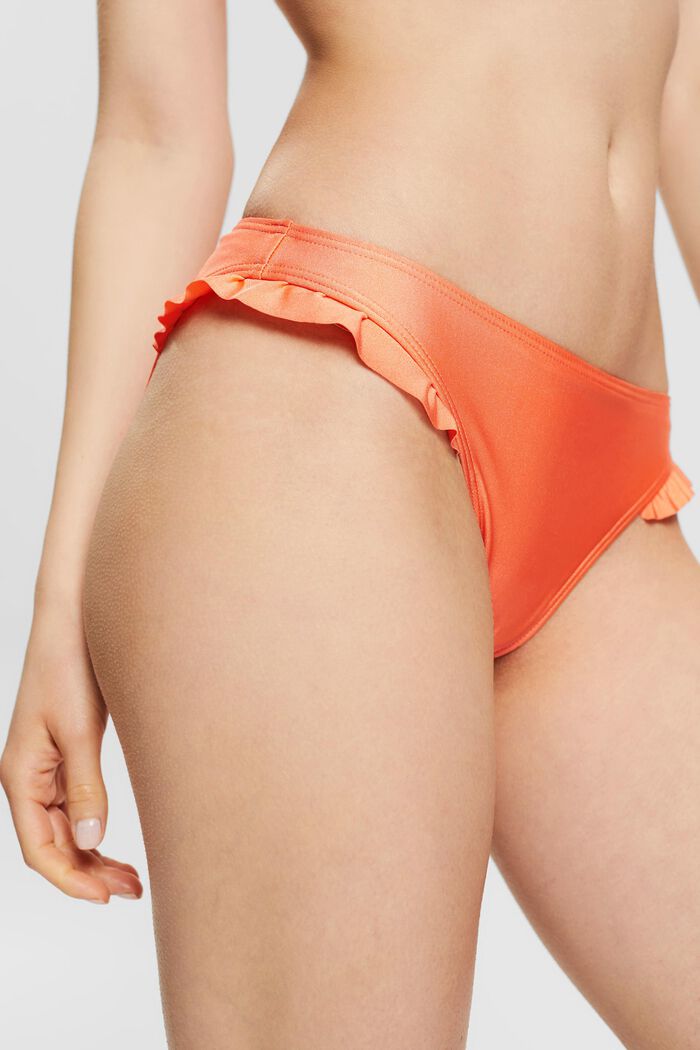 Bikini briefs with frill details, CORAL, detail image number 2