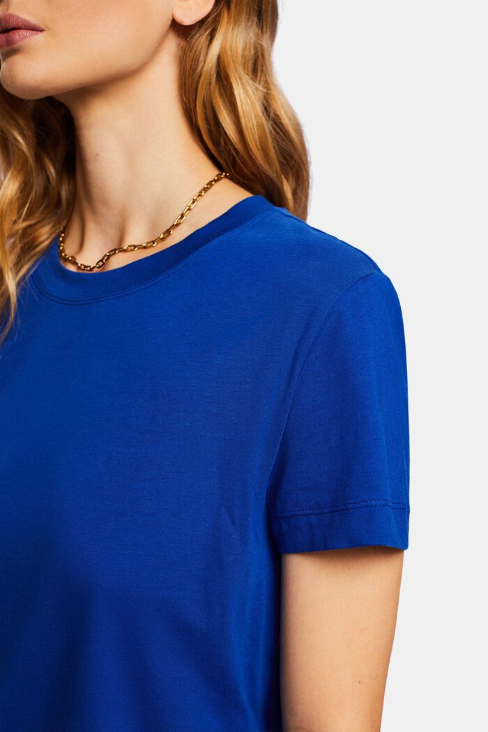 Cotton Crewneck T-Shirt, BRIGHT BLUE, detail image number 2