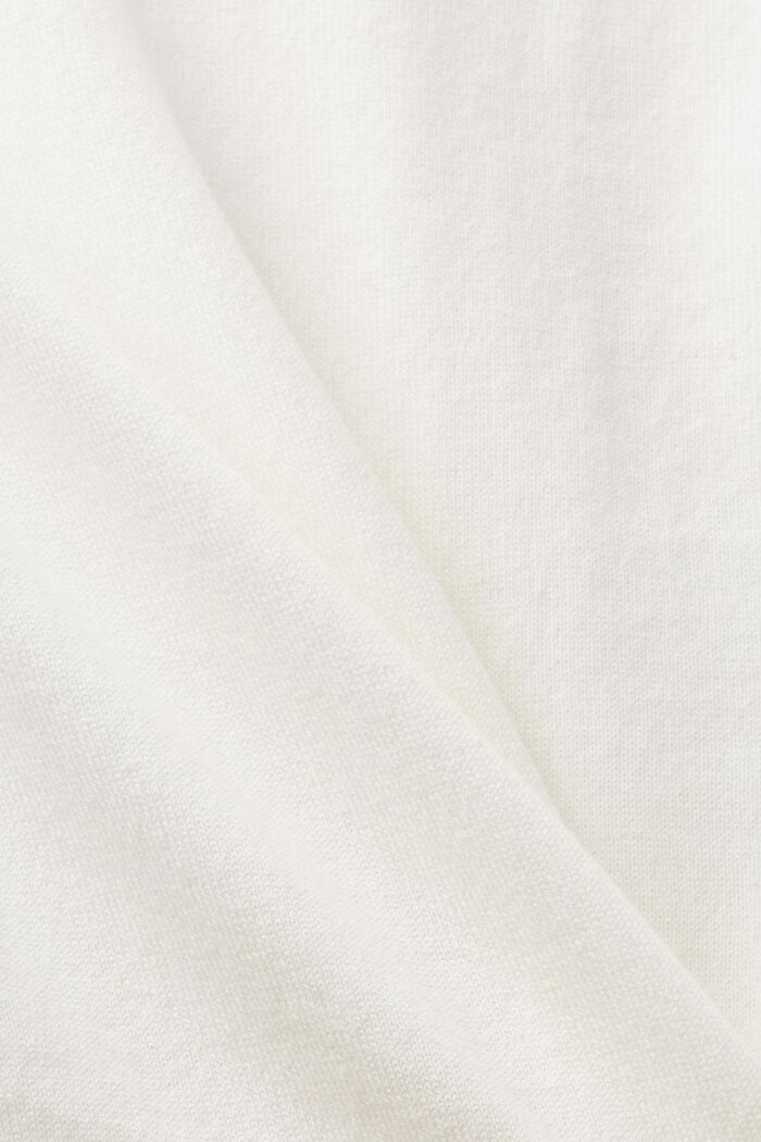 Cotton V-Neck Sweater, OFF WHITE, detail image number 5