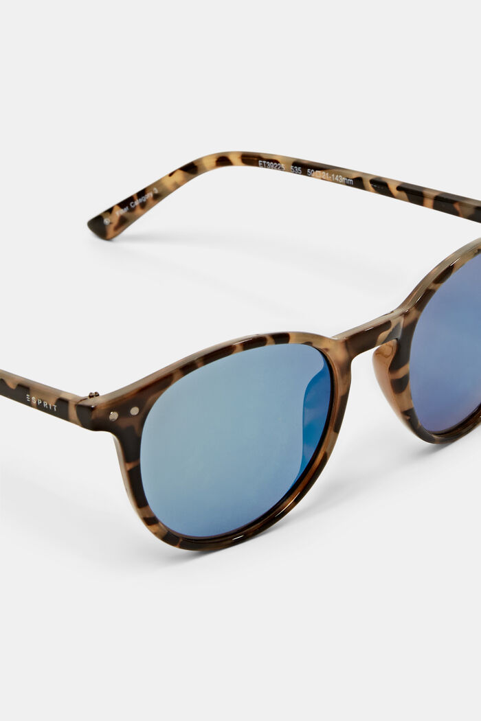 Unisex sunglasses with mirrored lenses, BROWN, detail image number 1