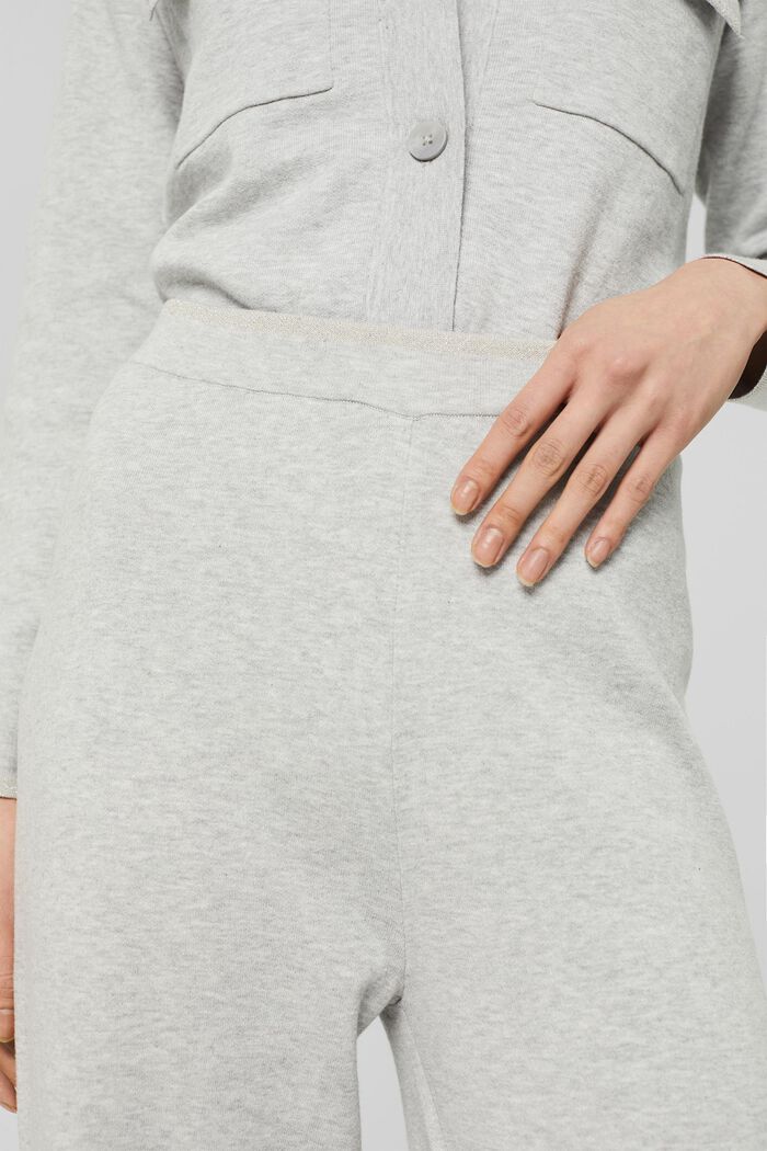 Knitted trousers with a wide leg, LIGHT GREY, detail image number 2