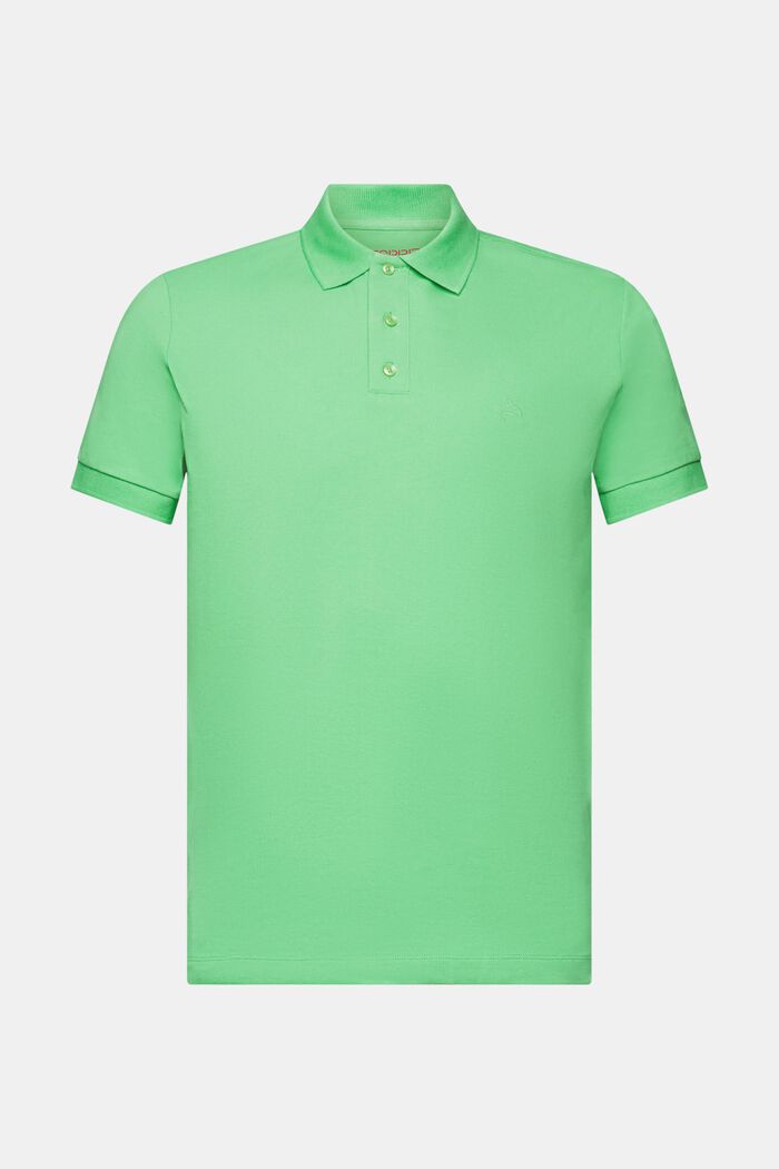 Signature piqué polo shirt, GREEN, detail image number 6
