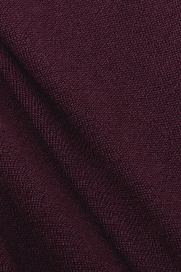 Wool Crewneck Sweater, AUBERGINE, detail image number 6