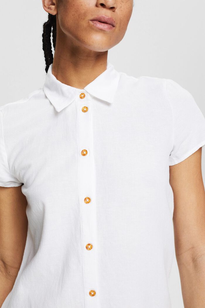 Linen blend: long shirt dress, WHITE, detail image number 2