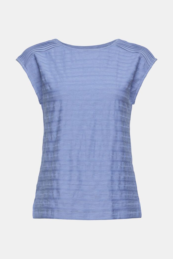 T-shirt with textured stripes, LIGHT BLUE LAVENDER, detail image number 5