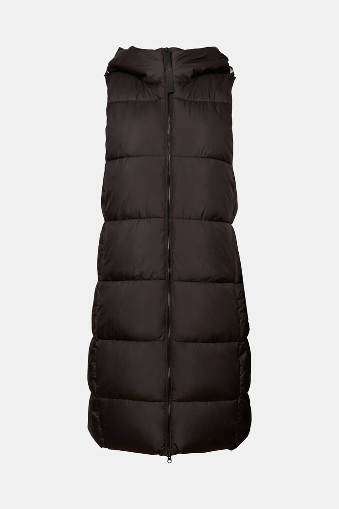 Recycled: longline quilted waistcoat, BLACK, detail image number 5