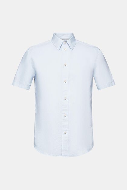 Linen-Cotton Short-Sleeve Shirt