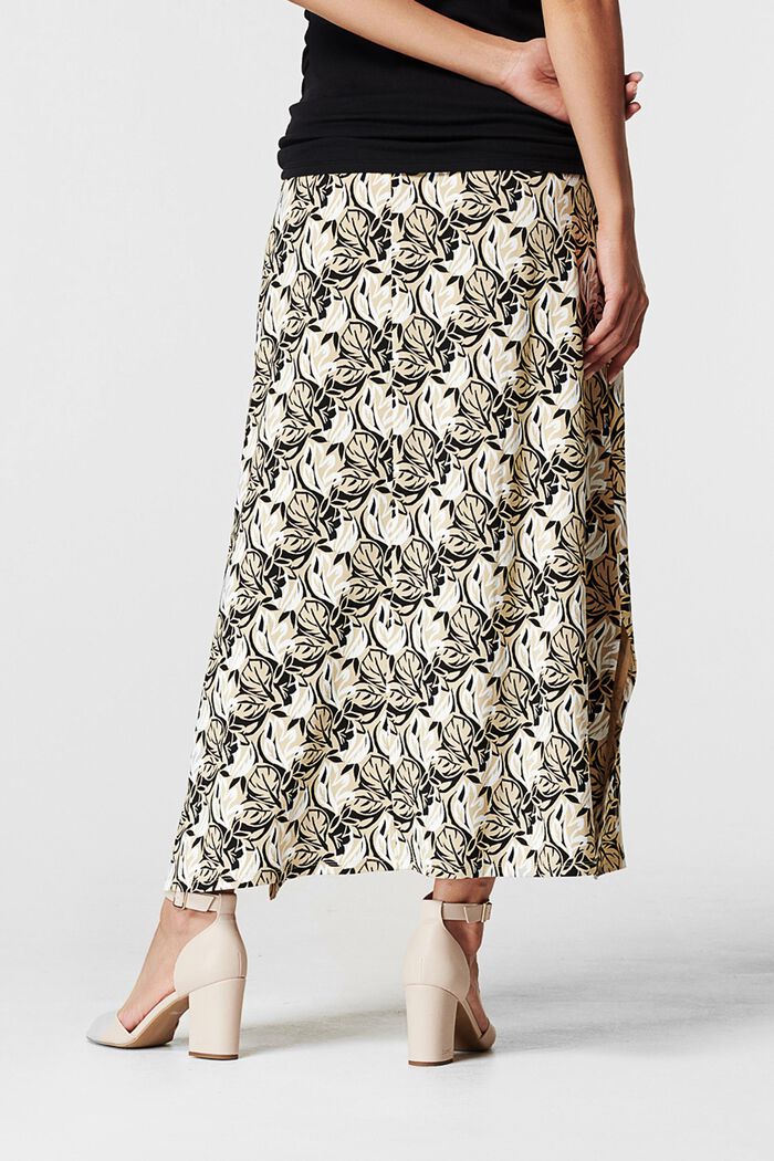 Maxi skirt with a floral pattern, GUNMETAL, detail image number 1