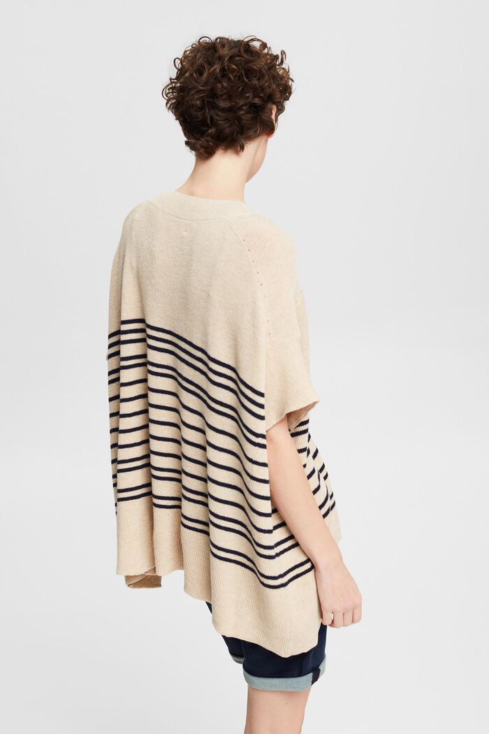 With wool: striped poncho, ICE, detail image number 3