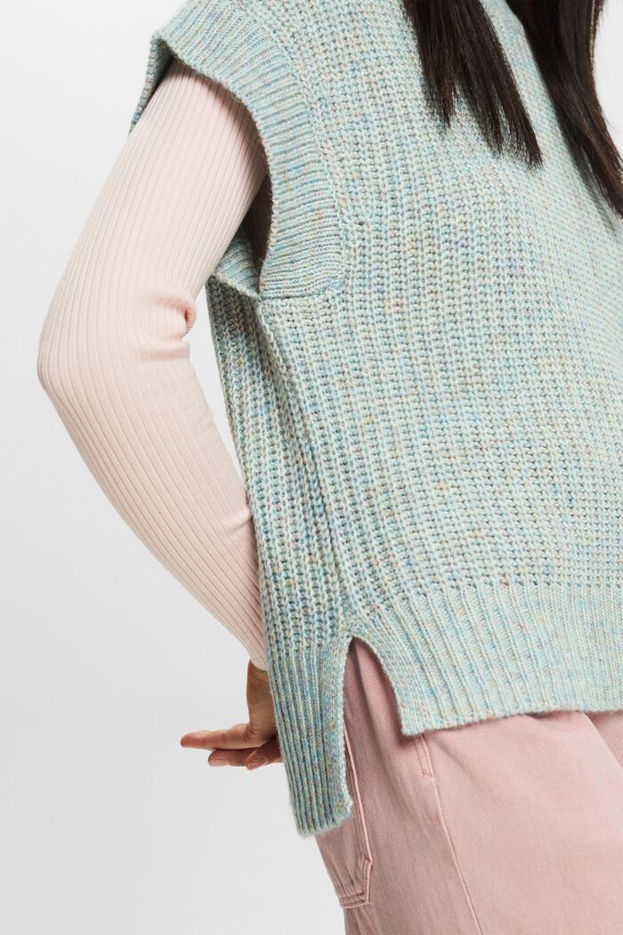 Sleeveless Rib-Knit Sweater, DUSTY NUDE, detail image number 2