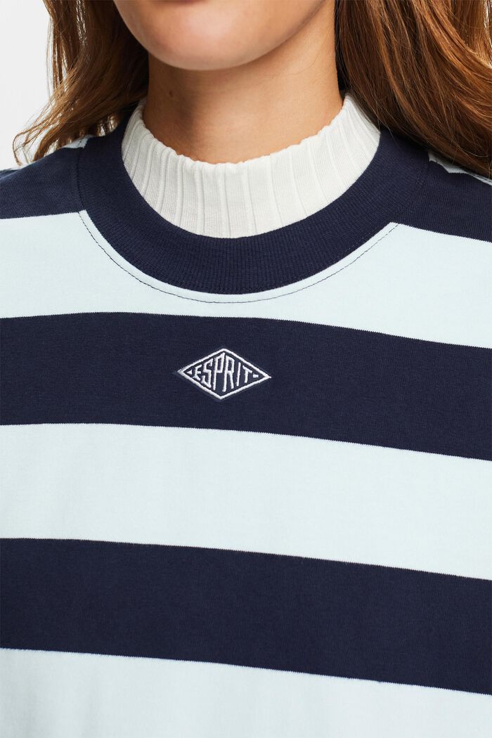Striped Cotton Sweater, PASTEL BLUE, detail image number 2