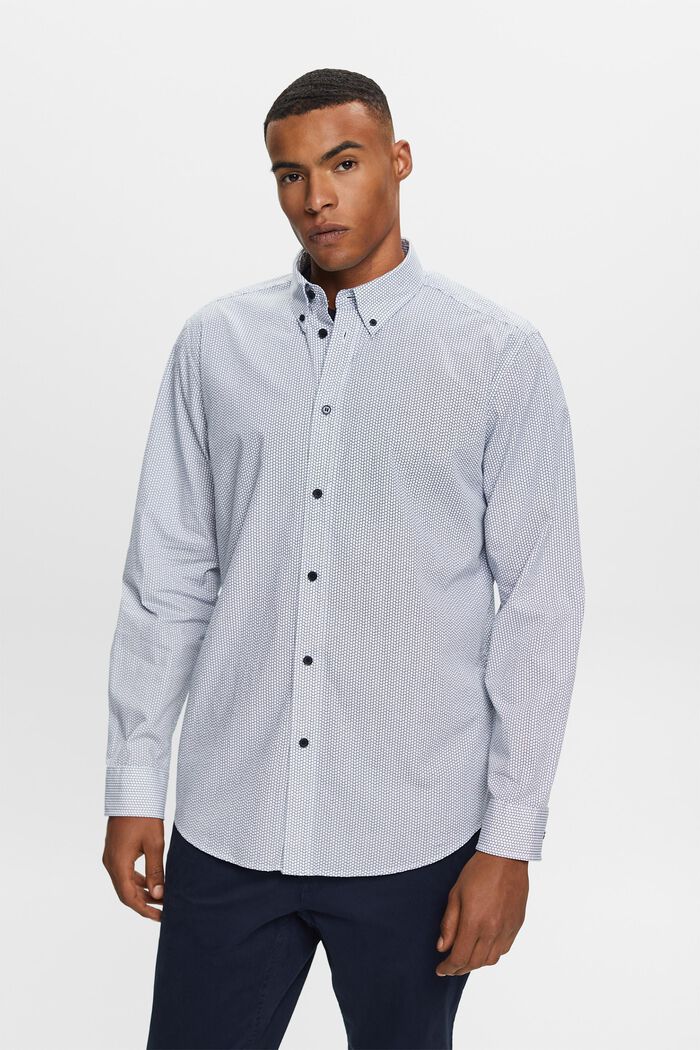 Cotton Poplin Shirt, NAVY, detail image number 0