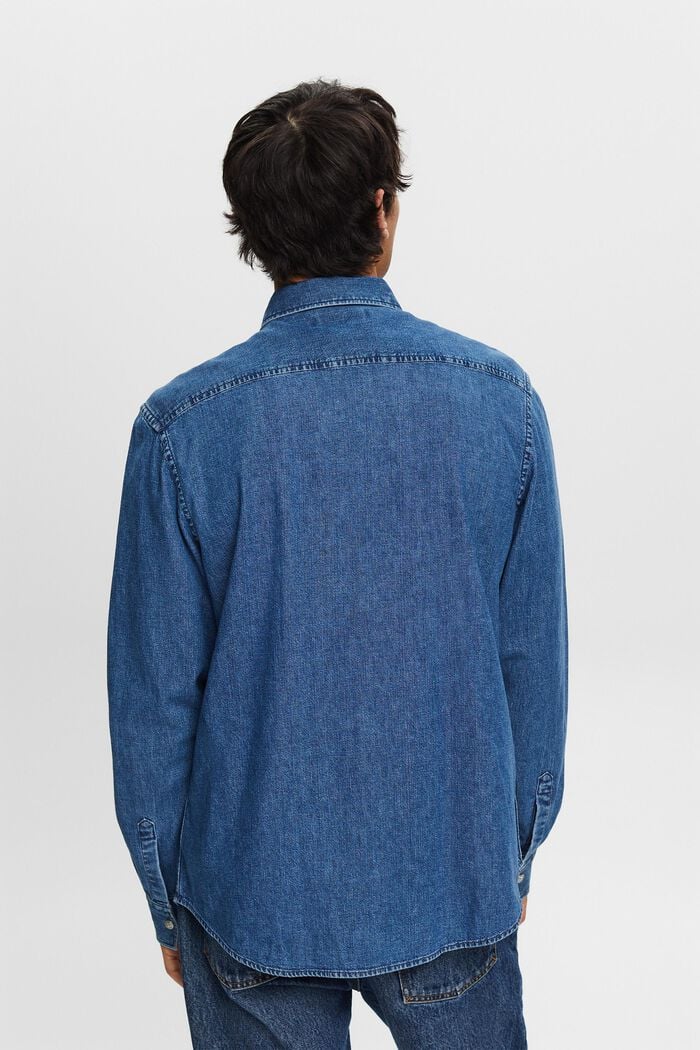 Denim Shirt, BLUE MEDIUM WASHED, detail image number 3