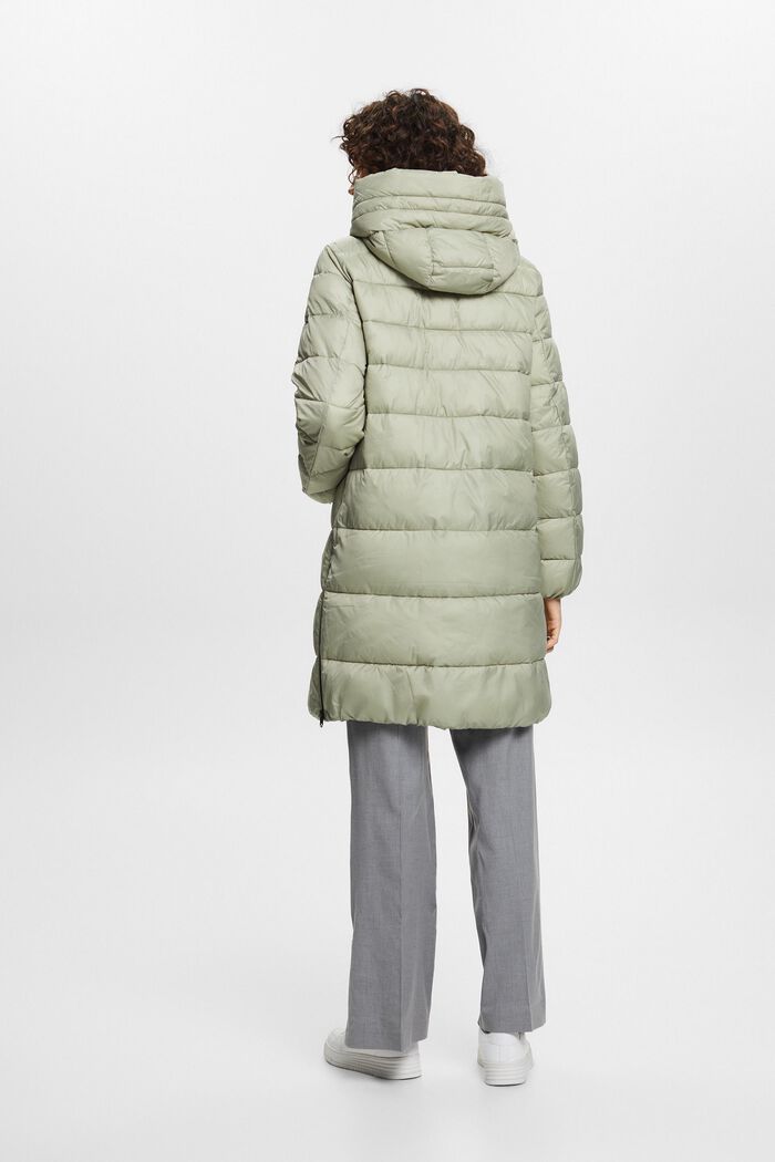 Recycled: puffer coat with a hood, DUSTY GREEN, detail image number 4