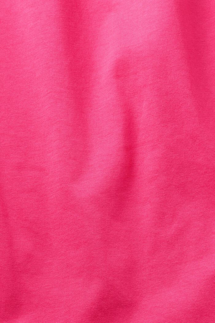 T-shirt with floral chest print, PINK FUCHSIA, detail image number 4