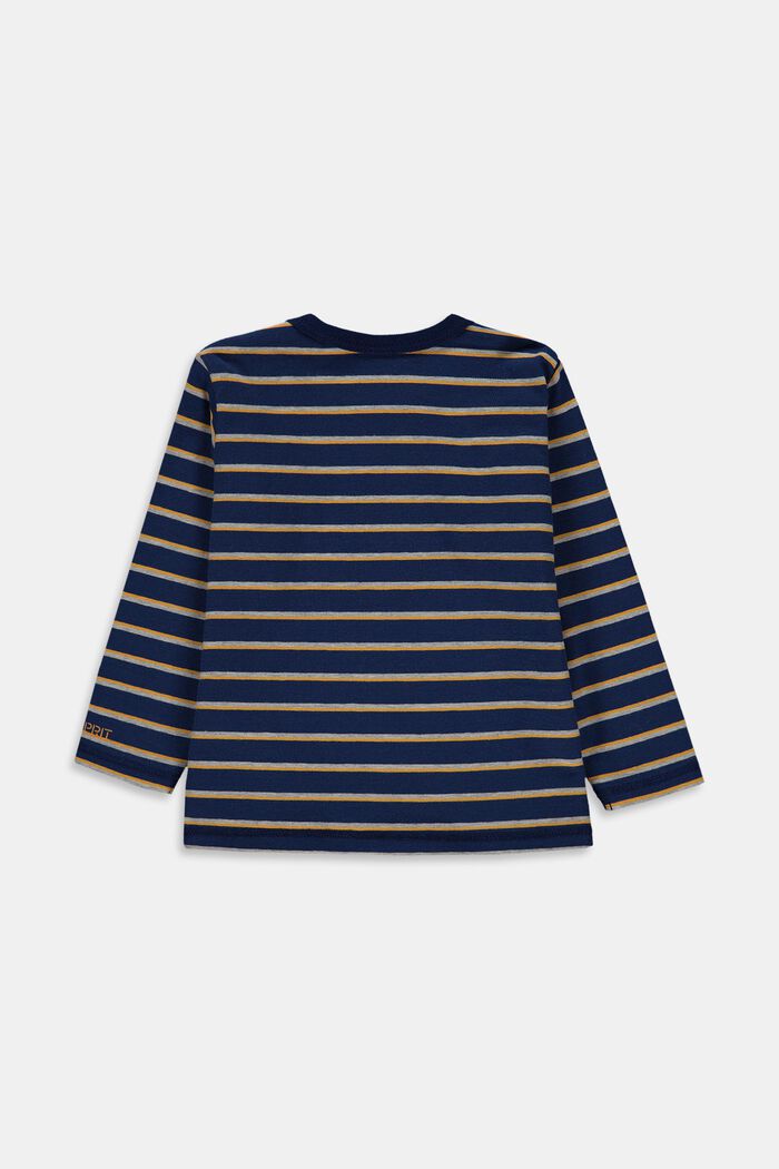 Striped long sleeve top in organic cotton, BLUE, detail image number 1