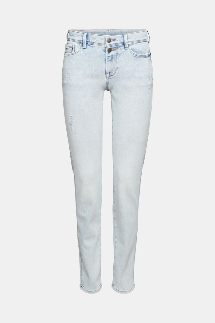 Vintage-look stretch jeans, BLUE LIGHT WASHED, overview