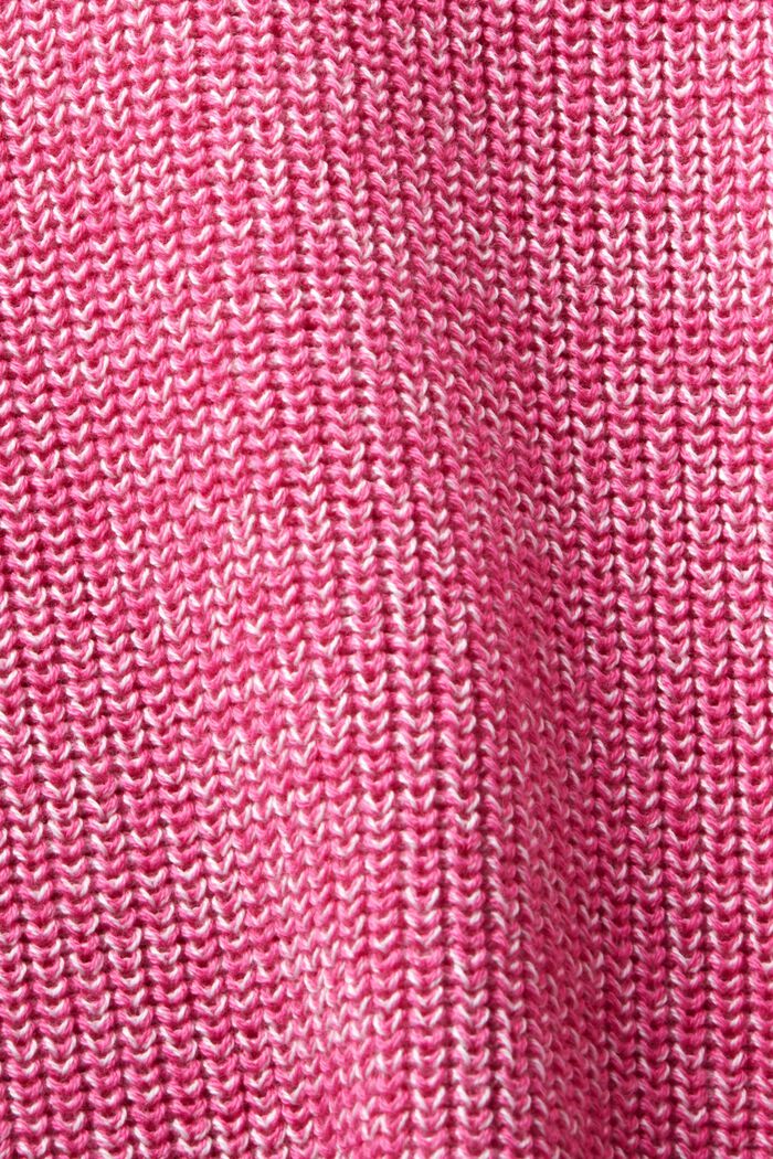 Ribbed Knit Mock Neck Sweater, PINK FUCHSIA, detail image number 5