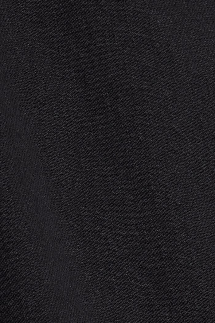 Cropped distressed jeans, organic cotton, BLACK DARK WASHED, detail image number 4