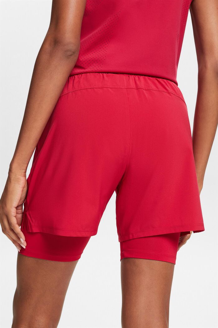 Active Double-Layer Shorts, DARK RED, detail image number 2