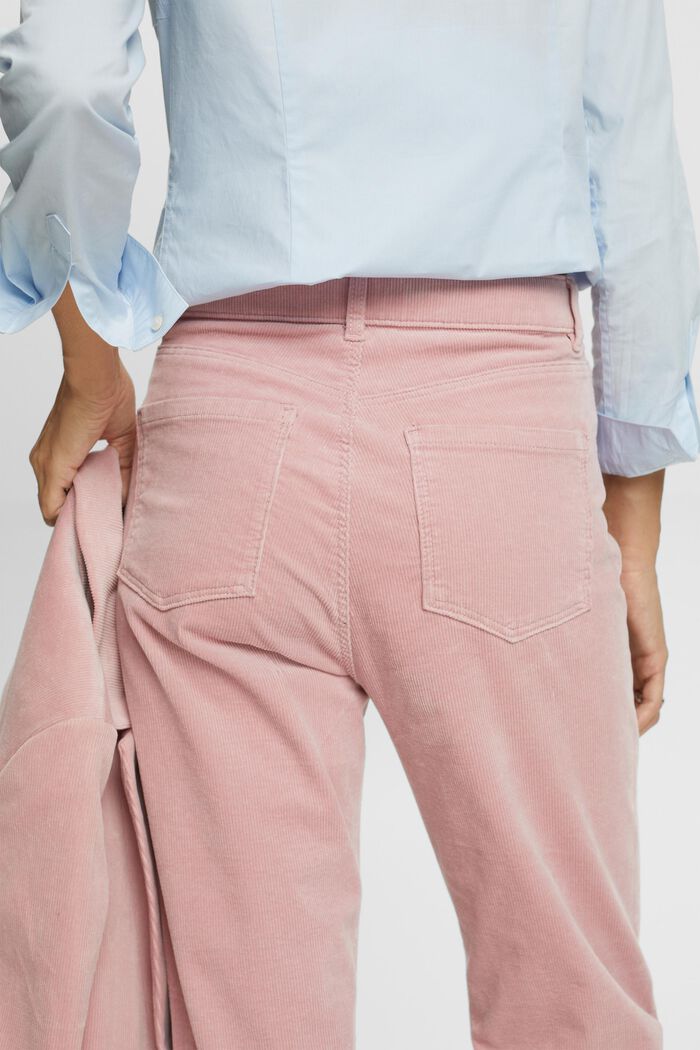 High-Rise Straight Fit Corduroy Trousers, OLD PINK, detail image number 4