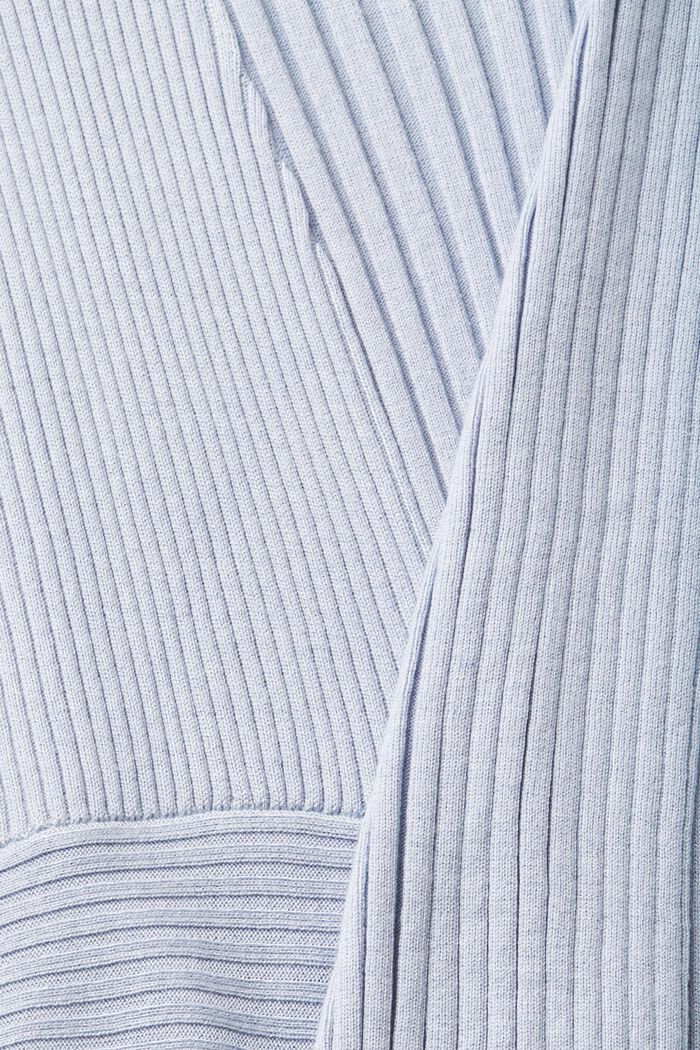 Ribbed Handkerchief Hem Cardigan, LIGHT BLUE, detail image number 5
