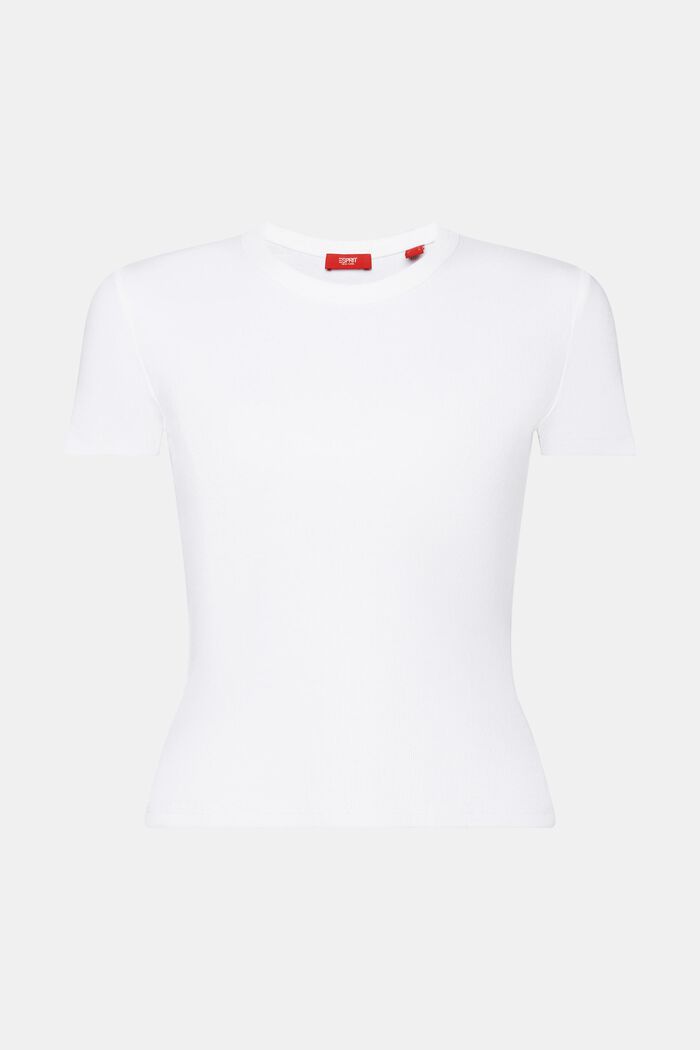 Ribbed jersey t-shirt, WHITE, detail image number 6